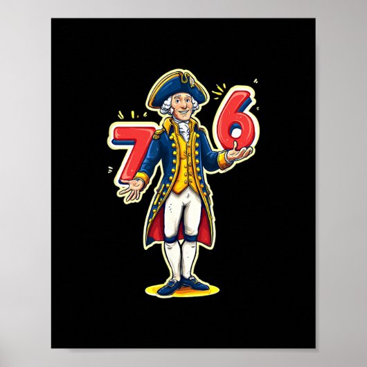 6-7 7-6 Funny George Washington Six Seven Meme  ポスター (正面)