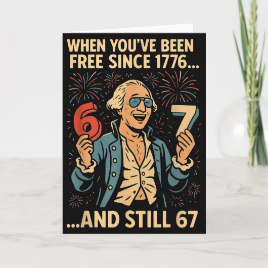 6-7 7-6 George Washington Meme Funny 67 Design  カード (正面)