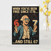 6-7 7-6 George Washington Meme Funny 67 Design  カード (黄色い花)