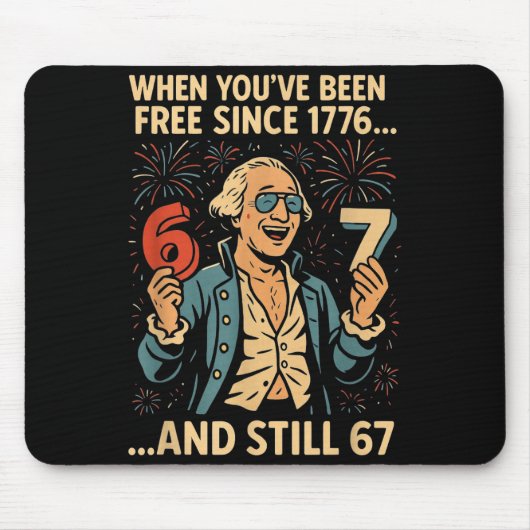 6-7 7-6 George Washington Meme Funny 67 Design  マウスパッド (正面)