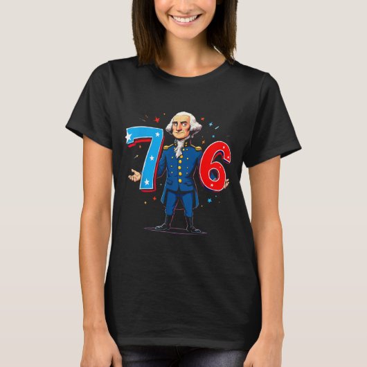 6-7 7-6 George Washington Seven Six Teacher Americ Tシャツ (正面)