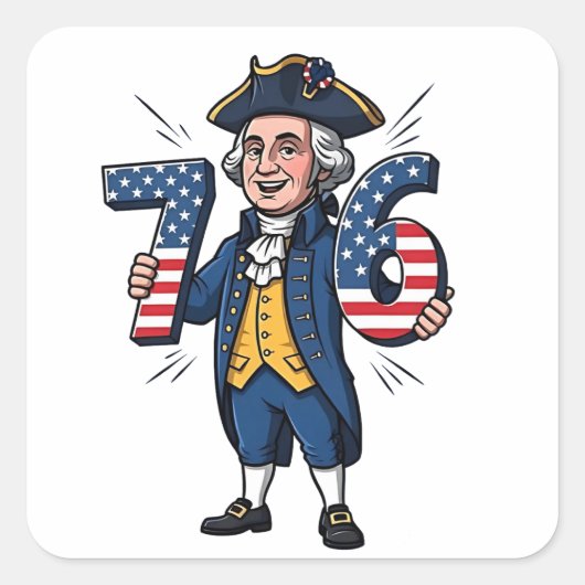 6-7 7-6 George Washington Six Seven Meme 67 Trend スクエアシール (正面)