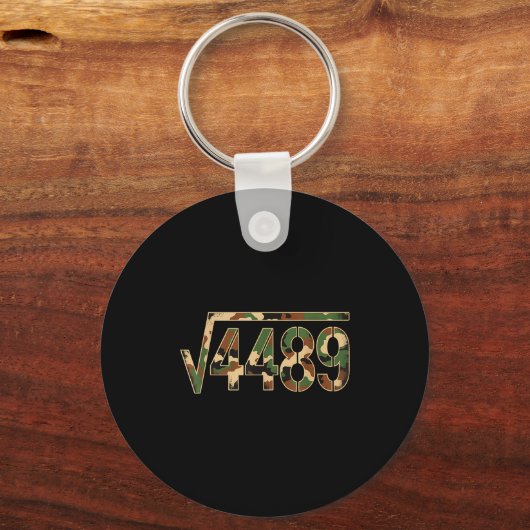 6 7 Army Pattern Meme Square Root 4489 Slang Math  キーホルダー (正面)