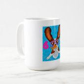 6 7 Basset Hound underwater with fish  コーヒーマグカップ (正面左)