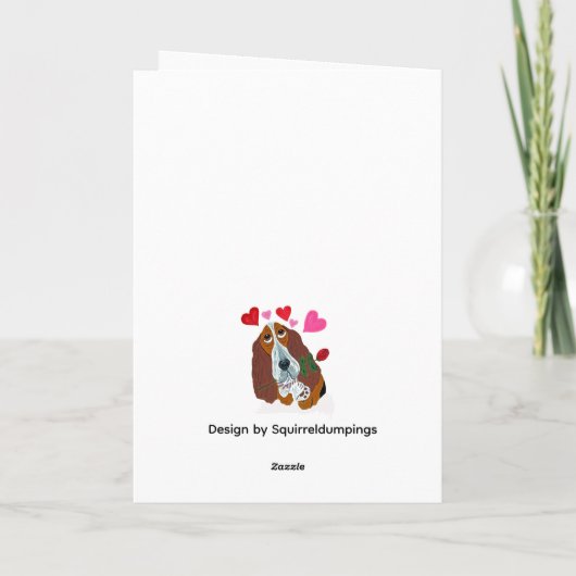 6 7 Basset Hound underwater with fish card カード (裏面)