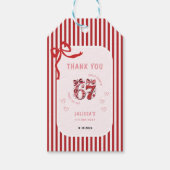 6 7 Birthday for Girls, Pink Kids 7th Birthday ギフトタグ (正面)