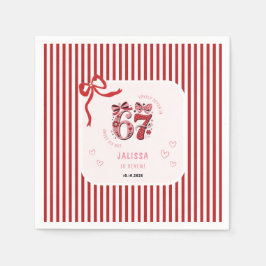 6 7 Birthday for Girls, Pink Kids 7th Birthday スタンダードカクテルナプキン