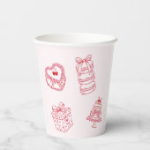 6 7 Birthday for Girls, Pink Six Seven Kids Party 紙コップ (裏面)