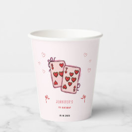 6 7 Birthday for Girls, Pink Six Seven Kids Party  紙コップ