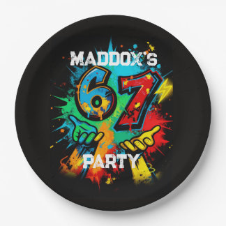 6-7 Birthday Party Paper Plates Six Seven Decor ペーパープレート