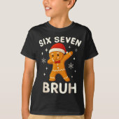 6 7 Bruh Christmas Gingerbread 67 Brainrot Boys Fu Tシャツ (正面)