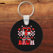 6 7 Bruh Funny Valentine Heart Six Seven Meme Boys キーホルダー (正面)