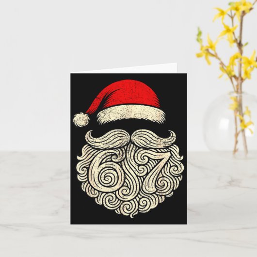 6 7 Christmas 67 Santa Six Seven Christmas Boys Te カード (黄色い花)