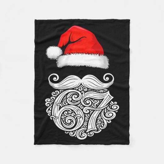 6 7 Christmas 67 Santa Six Seven Christmas Boys Te フリースブランケット (正面)