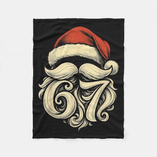 6 7 Christmas 67 Santa Six Seven Christmas Boys Te フリースブランケット (正面)