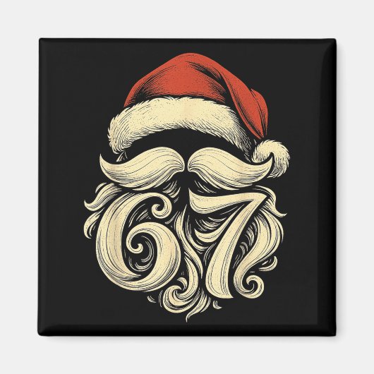 6 7 Christmas 67 Santa Six Seven Christmas Boys Te マグネット (正面)