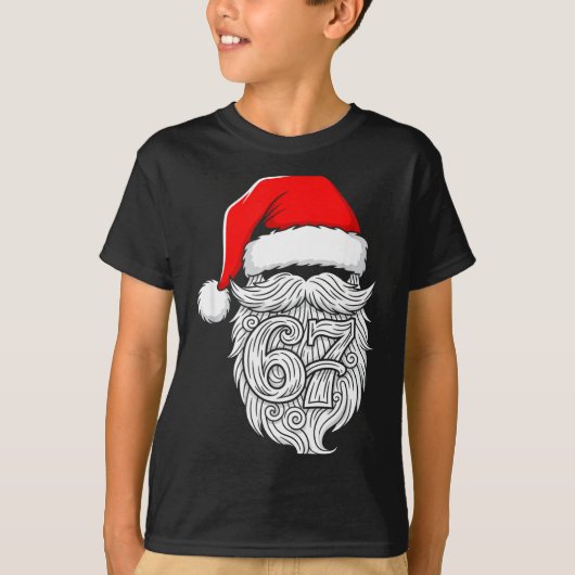 6 7 Christmas 67 Santa Six Seven Christmas Boys Te Tシャツ (正面)