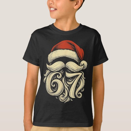 6 7 Christmas 67 Santa Six Seven Christmas Boys Te Tシャツ (正面)