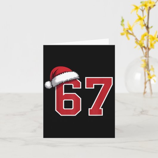 6 7 Christmas 67 Santa Six Seven Funny Christmas B カード (黄色い花)