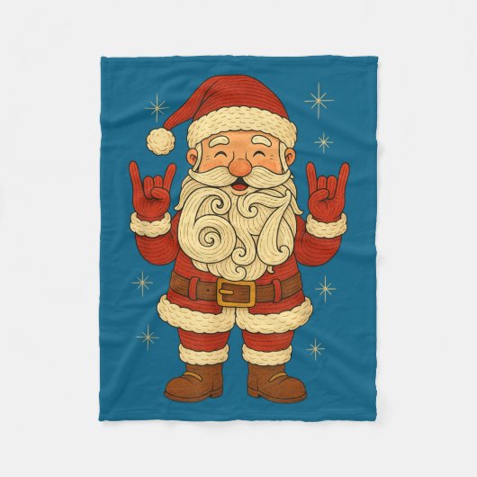 6 7 Christmas 67 Santa Six Seven Funny Meme Boys T フリースブランケット (正面)