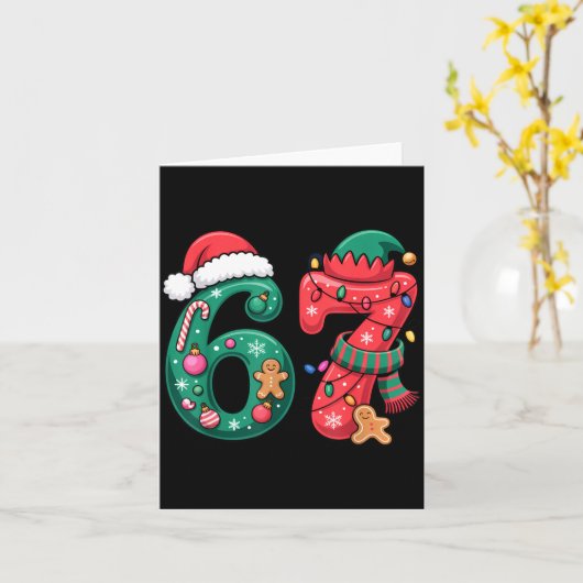 6 7 Christmas Duo Meme Outfit For Funny Holiday Hu カード (黄色い花)