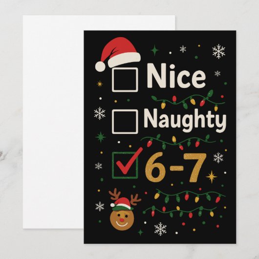 6-7 Christmas Naughty or Nice Meme シーズンカード (正面/裏面)