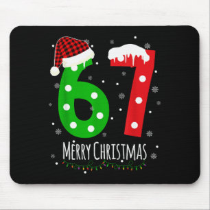 6 7 Christmas Six Seven Xmas 67 メリークリスマス マウスパッド