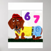 6 7 Dachshund in funny clothes  ポスター (正面)