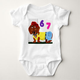 6 7 Dachshund in funny clothes baby bodysuit ベビーボディスーツ
