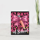 6 7 Days Of School Girls Coquette Bow Cute Funny S カード (正面)