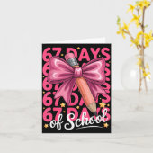 6 7 Days Of School Girls Coquette Bow Cute Funny S カード (黄色い花)