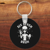 6 7 Funny 67 Six Seven Alien Bruh Hand Boys Gen Al キーホルダー (正面)