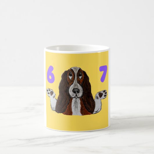 6 7 Funny Crazy Doggie Mug コーヒーマグカップ (中央)
