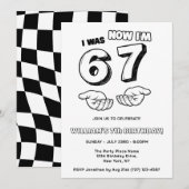 6 7 Funny Meme black & white kid birthday 招待状 (正面/裏面)