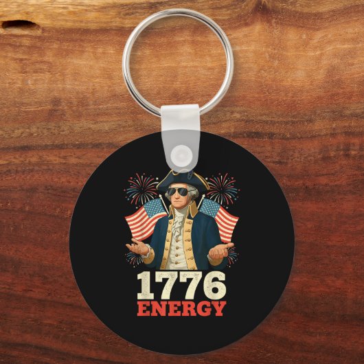 6-7 George Washington Six Seven Meme Funny 4th Of  キーホルダー (正面)