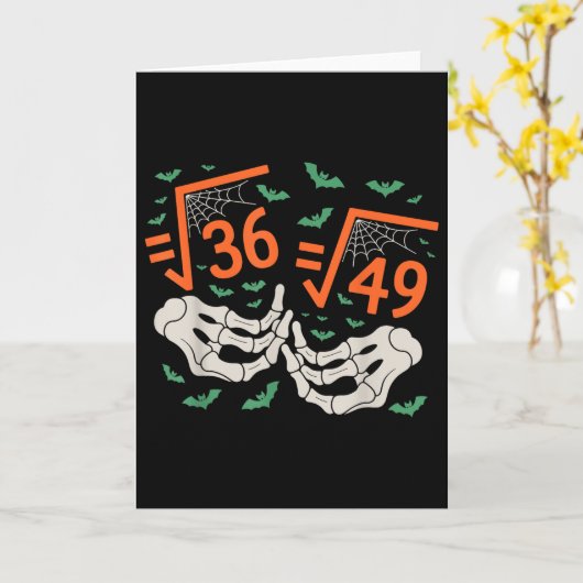 6 7 Halloween Math Square Root 67 Meme Gen Alpha S カード (黄色い花)