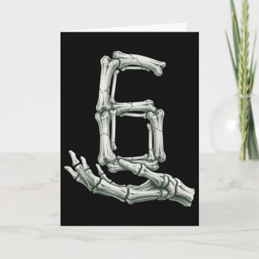 6 7 Halloween Skeleton Funny 67 Meme Gen Alpha Six カード (正面)