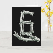 6 7 Halloween Skeleton Funny 67 Meme Gen Alpha Six カード (黄色い花)