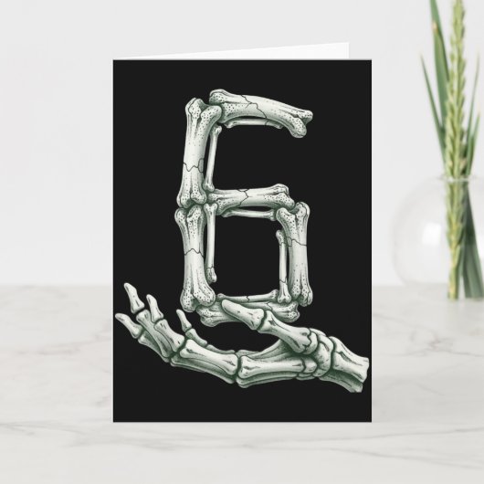6 7 Halloween Skeleton Funny 67 Meme Gen Alpha Six カード (正面)
