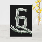 6 7 Halloween Skeleton Funny 67 Meme Gen Alpha Six カード (黄色い花)