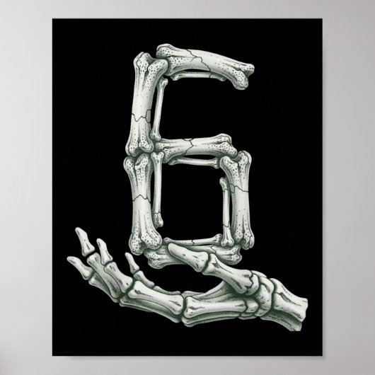 6 7 Halloween Skeleton Funny 67 Meme Gen Alpha Six ポスター (正面)