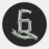 6 7 Halloween Skeleton Funny 67 Meme Gen Alpha Six ラウンドシール (正面)