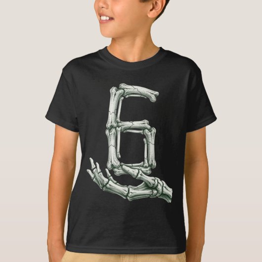 6 7 Halloween Skeleton Funny 67 Meme Gen Alpha Six Tシャツ (正面)