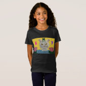 6 7 Mad Cat with frog on its head Tシャツ (正面フル)