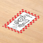 6 7 Meme Birthday Black Checkerboard Invitation アクリル招待状 (レイダウン)