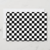 6 7 Meme Birthday Black Checkerboard Photo 招待状 (裏面)