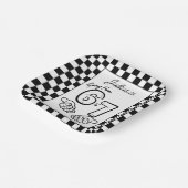 6 7 Meme Black White Checkerboard Birthday ペーパープレート (傾斜あり)