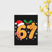 6 7 Meme Christmas 67 Six Seven Cookies Gingerbrea カード (黄色い花)