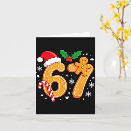 6 7 Meme Christmas 67 Six Seven Cookies Gingerbrea カード (黄色い花)