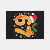 6 7 Meme Christmas 67 Six Seven Cookies Gingerbrea フリースブランケット (正面(横))